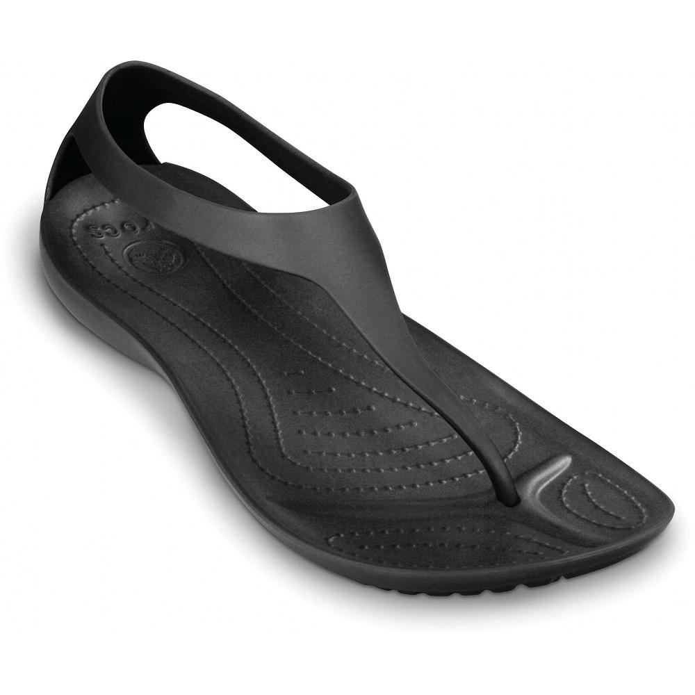 Black Women's Crocs Sexi Flip Flops | NZ 0177XYUF
